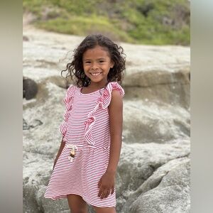 Ivory and Red Stripe dress